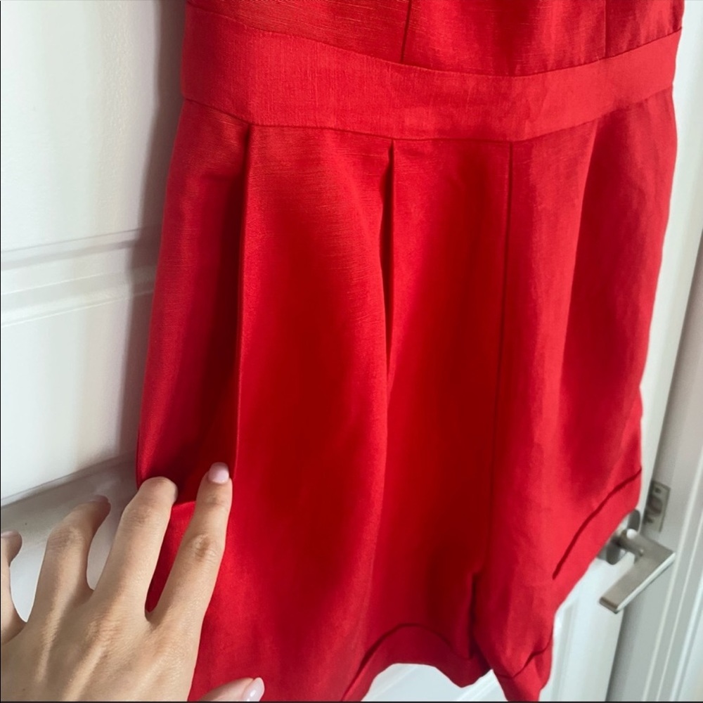 RED LINEN ROMPER - Picture 4 of 16